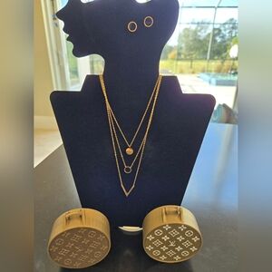 Gold Necklace and Earring Set
